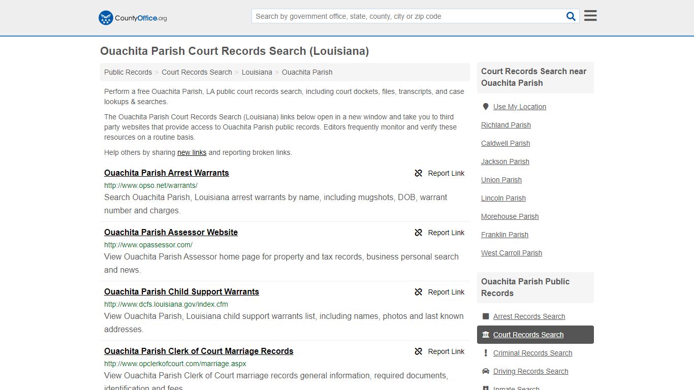 Ouachita Parish Court Records Search (Louisiana) - County Office