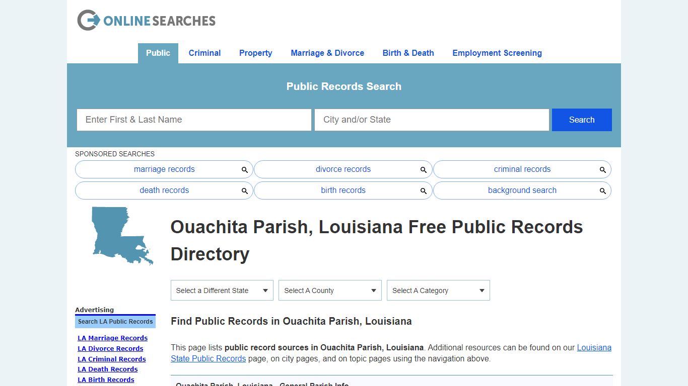Ouachita Parish, Louisiana Public Records Directory