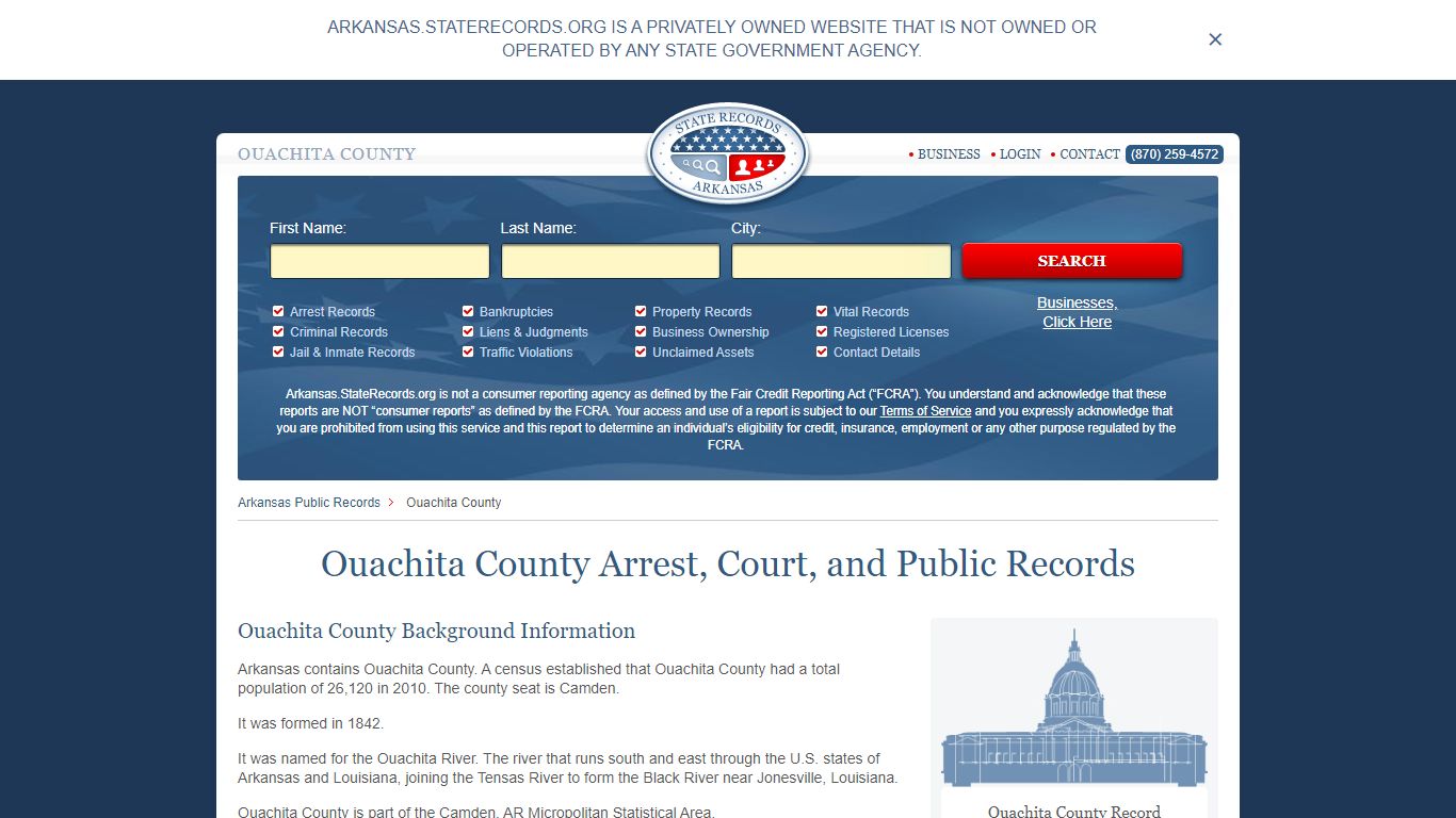 Ouachita County Arrest, Court, and Public Records