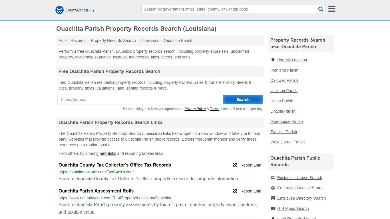 Ouachita Parish Property Records Search (Louisiana) - County Office